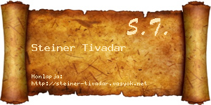 Steiner Tivadar névjegykártya